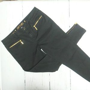 Jennifer Lopez Zippered Skinny Ankle Twill Black